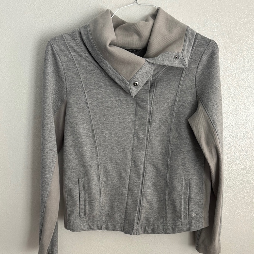 Gray Asymmetrical Zip Jacket